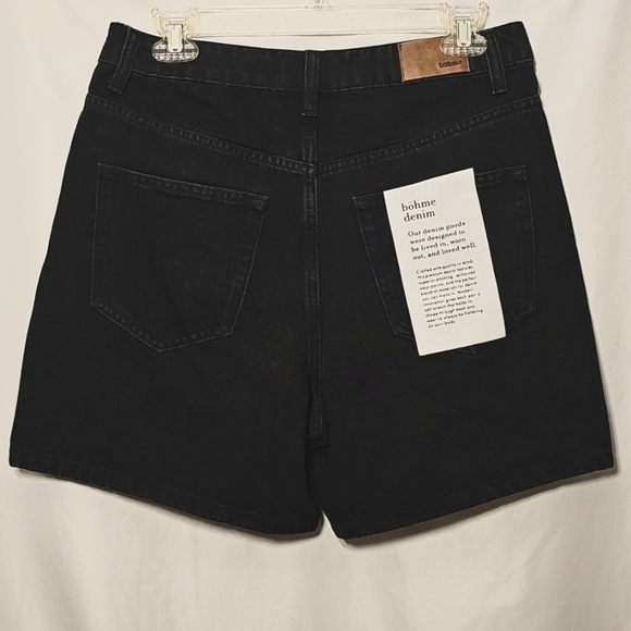 NWT bohme Womens Black 5-pocket High-rise Cotton Denim Jean Shorts M - Picture 2 of 5
